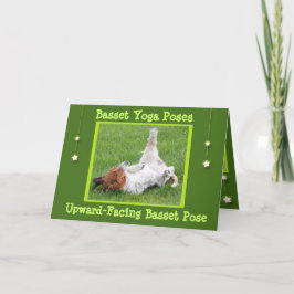 Get Well Kaart w/Funny Basset Hound Yoga Poses