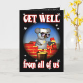 Get Well Koala Bricklayer Greeting Card Kaart (Gele Bloem)