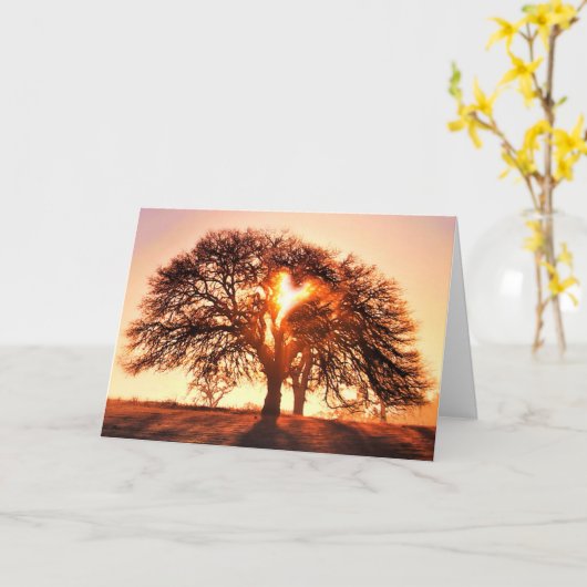 Get Well Oak Tree and Heart Card Kaart (Gele Bloem)
