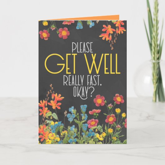 "Get Well Really Fast" (Echt snel goed), grappig Kaart (Voorkant)