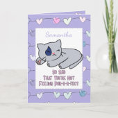  Get Well Sad Sweet Cat Cartoon for Child Kaart (Voorkant)