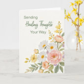 Get Well Sending Healing Thoughts Your Way Florals Kaart (Gele Bloem)