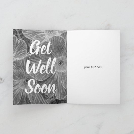 Get Well Soon aangepaste bloemenkaart voor zieke p Kaart (Binnen)