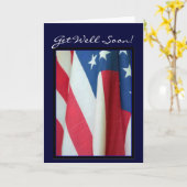 Get Well Soon Amerikaanse vlag wenskaart Kaart (Gele Bloem)