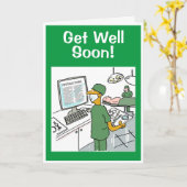 Get Well Soon - Aziatische chirurg controleert ins Kaart (Gele Bloem)