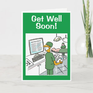 Get Well Soon - Aziatische chirurg controleert ins Kaart