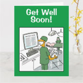 Get Well Soon - Aziatische chirurg gaat opereren Kaart (Gele Bloem)