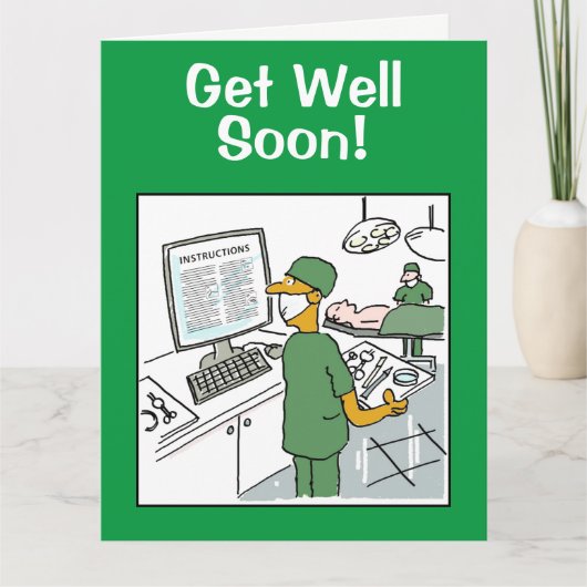 Get Well Soon - Aziatische chirurg gaat opereren Kaart (Voorkant)