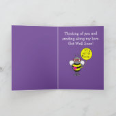 Get Well Soon beroemd gemaakt door Cartoon Bee & H Kaart (Binnen)