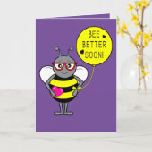 Get Well Soon beroemd gemaakt door Cartoon Bee & H Kaart (Gele Bloem)