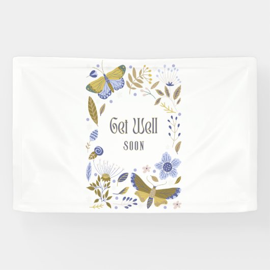 Get Well Soon Blues 2.5x4 Vinyl Spandoek (Horizontaal)