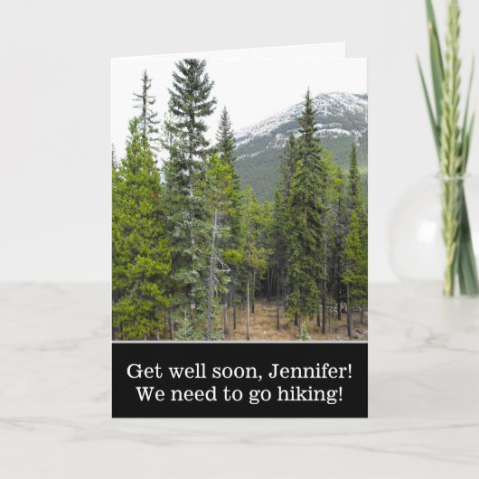 "Get well soon" + Bos en Mountain Scene Kaart (Voorkant)
