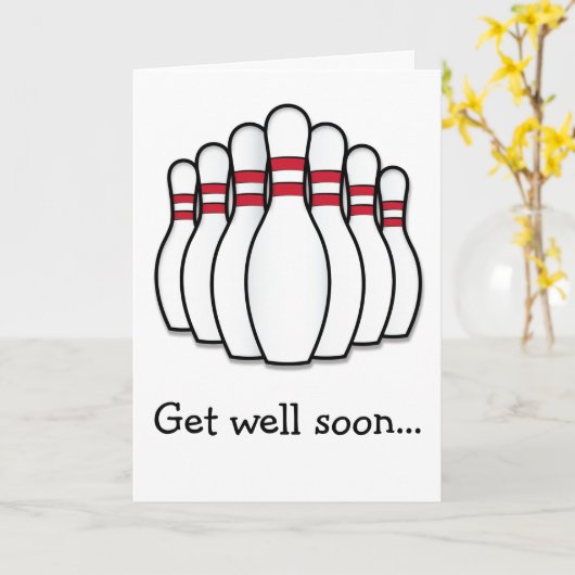Get Well Soon Bowling van de hele bende Kaart (Gele Bloem)