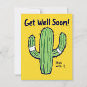 Get Well Soon – Cactus Humor Recovery Kaart (Voorkant)