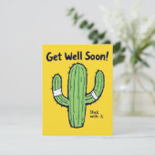 Get Well Soon – Cactus Humor Recovery Kaart (Staand voorkant)