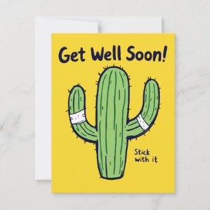 Get Well Soon – Cactus Humor Recovery Kaart
