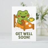 Get Well Soon Card - Sick Frog Bedankkaart (Staand voorkant)