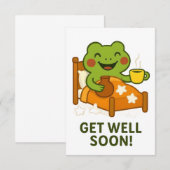 Get Well Soon Card - Sick Frog Bedankkaart (Voorkant / Achterkant)