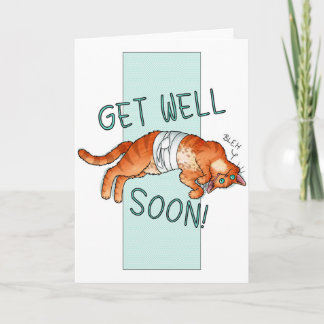 Get Well Soon Cat Card Kaart