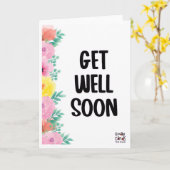 Get Well Soon - Colorful Flowers Kaart (Gele Bloem)