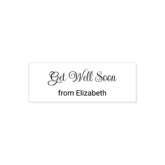 Get Well Soon Cursive Script with Sender's Name Zelfinktende Stempel (Design)