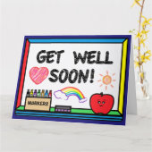 Get Well Soon Docent bij Apple en Markers Kaart (Gele Bloem)