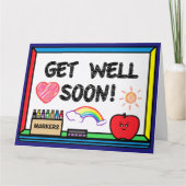 Get Well Soon Docent bij Apple en Markers Kaart (Voorkant)