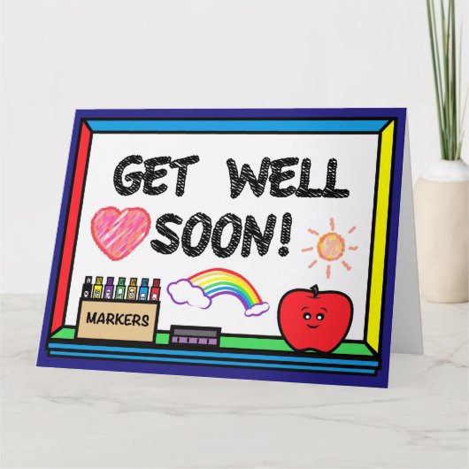 Get Well Soon Docent bij Apple en Markers Kaart (Voorkant)
