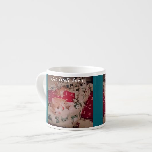 Get Well Soon! Espresso Mug for Cat Lovers  Espresso Kop (Links)