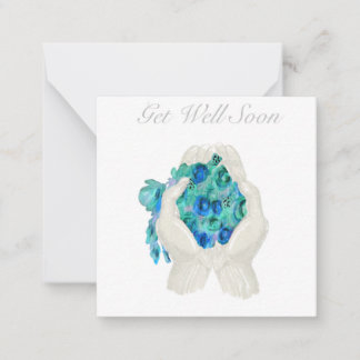 Get Well Soon Floral Bouquet Gift Card Notitiekaartje