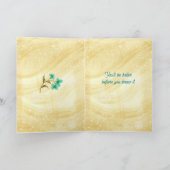 Get Well Soon Floral Yellow Teal Card Kaart (Binnen)
