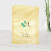 Get Well Soon Floral Yellow Teal Card Kaart (Achterkant)