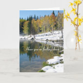 Get Well Soon Lake met sneeuw Kaart (Gele Bloem)