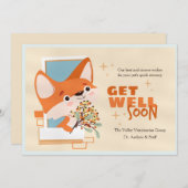 Get Well Soon Little Fox Card Kaart (Voorkant / Achterkant)