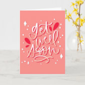 Get Well Soon Moderne Peach en witte typografie Kaart (Gele Bloem)