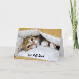 Get Well Soon Oranje Tabby Kitten Kaart