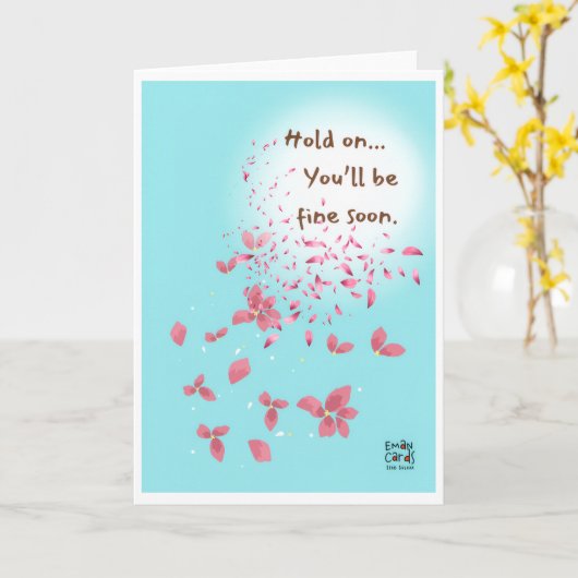 Get Well Soon - Petals in the Breeze Card Kaart (Gele Bloem)