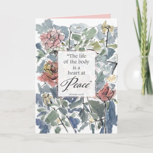 Get Well Soon Proverbs Scripture Religious Roses Kaart (Voorkant)