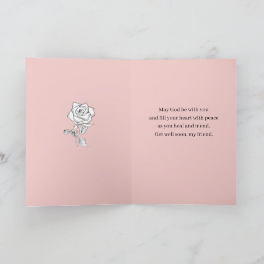 Get Well Soon Proverbs Scripture Religious Roses Kaart (Binnen)