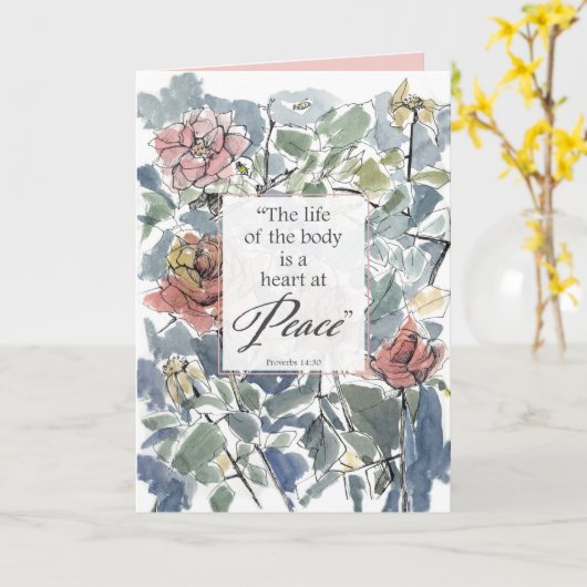 Get Well Soon Proverbs Scripture Religious Roses Kaart (Gele Bloem)