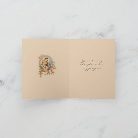 Get Well Soon Religious Prayer Virgin Mary Card Kaart (Binnen)