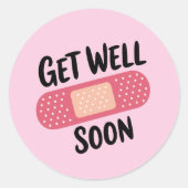 Get Well Soon Ronde Sticker (Voorkant)
