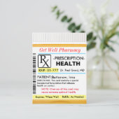 Get Well Soon RX voor Gezondheid Briefkaart (Staand voorkant)