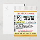 Get Well Soon RX voor Gezondheid Briefkaart (Voorkant / Achterkant)