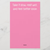 Get Well Soon – Spring Flu Recovery | Cozy Cat Briefpapier (Achterkant)