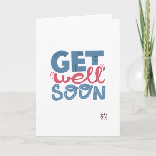 Get Well Soon - Stylish Font Card Kaart (Voorkant)