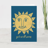 Get Well Soon Sunshine Sympathy Care Blue CUSTOM Kaart (Voorkant)