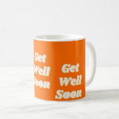 Get well soon text on orange koffiemok (Voorkant rechts)