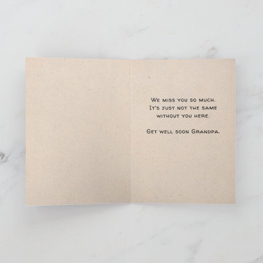 Get Well Soon voor grootvader muis Kaart (Binnen)