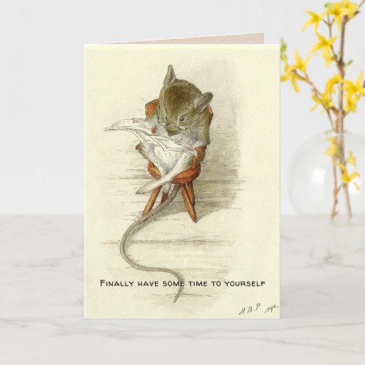 Get Well Soon voor grootvader muis Kaart (Gele Bloem)